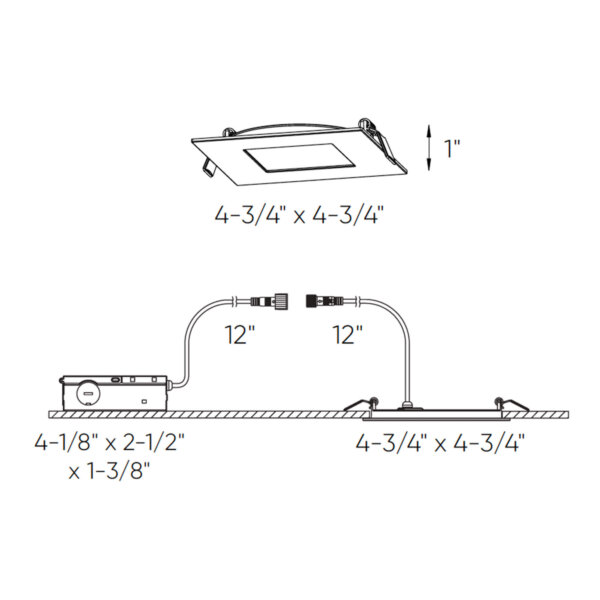 Panneau lumineux carré de 4" avec garnitures interchangeables – Image 3