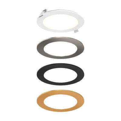6" round panel light with interchangeable trims