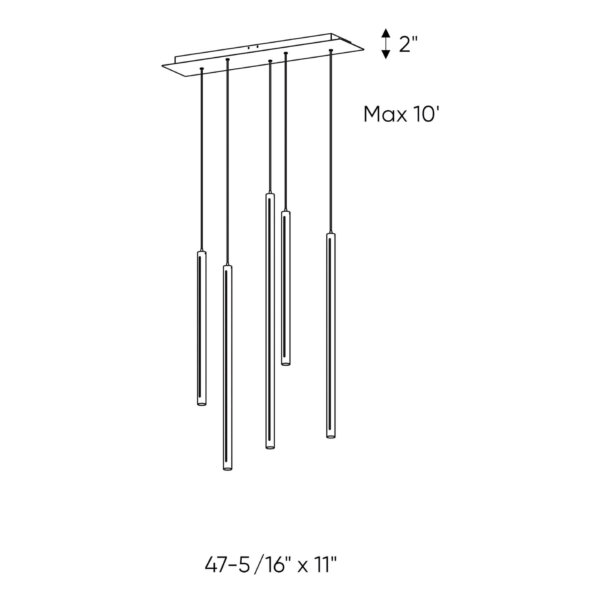 5-light squarecluster pendant - Image 6