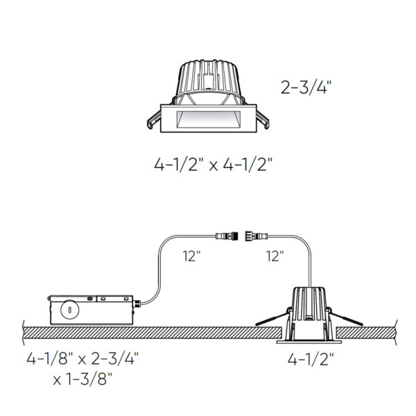 4" square regressed downlight - Image 5