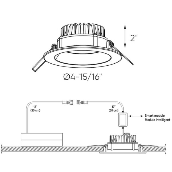Panneau régressé intelligent rond de 4" – Image 3