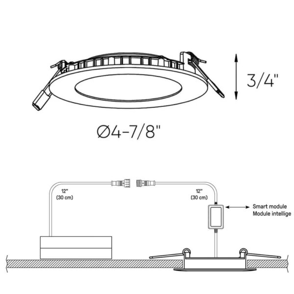 Panneau lumineux intelligent rond de 4" – Image 3