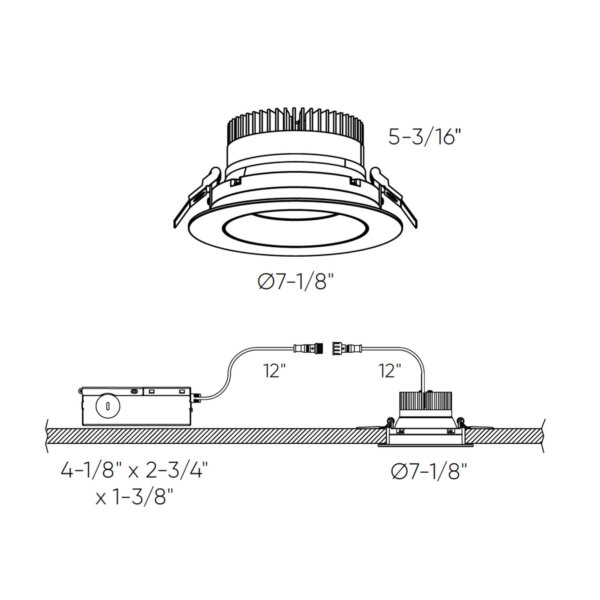Encastré à Encastré régressé rond de 6" – Image 5