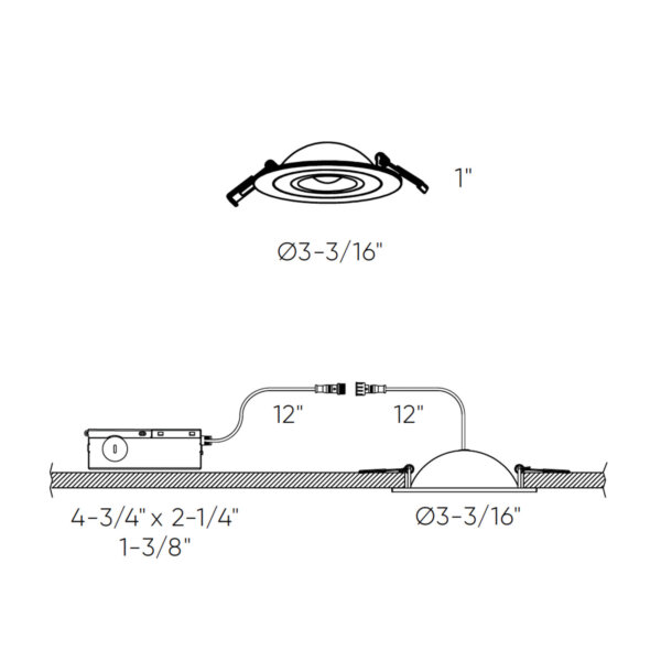Encastré rond plat de 2" encastré – Image 4