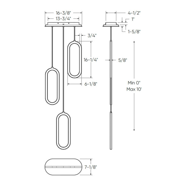 Suspension à 3 lumières – Image 4