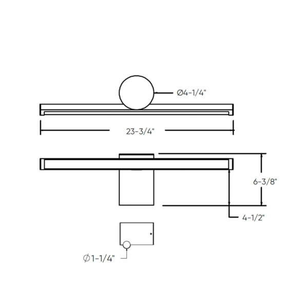 24" two-toned wall light - Image 3