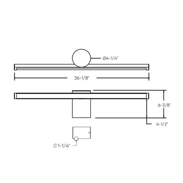 36" two-toned wall light - Image 3