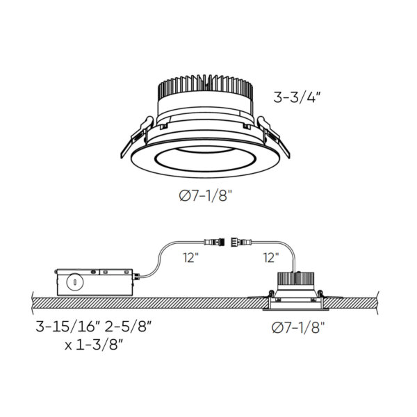 Encastré à Encastré régressé rond de 6" – Image 4
