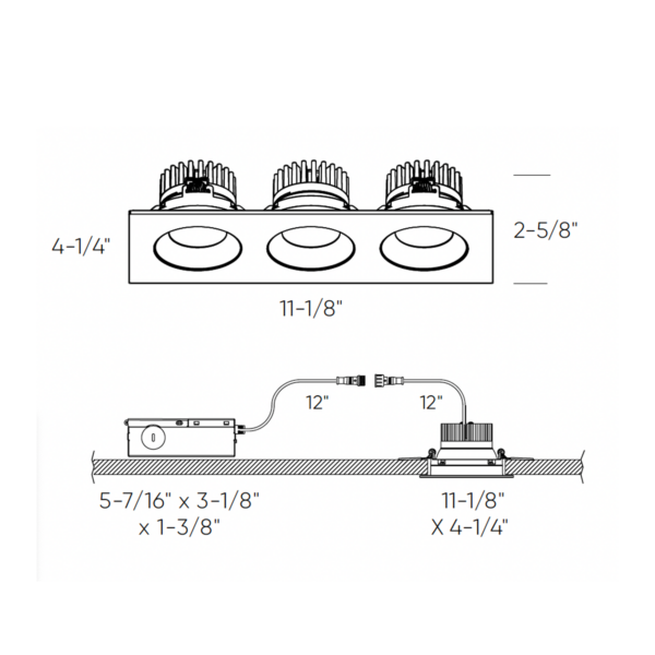 Encastré triple régressé de 3,5" – Image 5