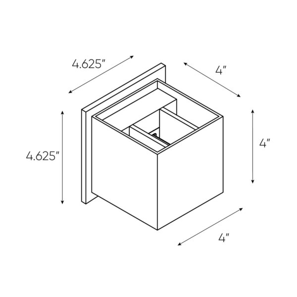 4" square wall sconce - Image 2